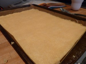 Flattened and smoothed semolina