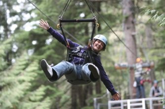 Ziplining through the forests in Whistler