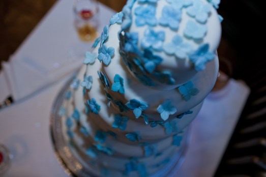 Birds eye view of the cake in place in the great hall at Jesmond Dene House
