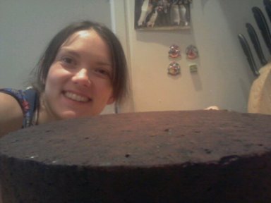 Putting things into slightly frazzled perspective. This cake was bigger than my head.