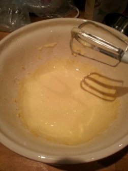 Keeping whisking til the custard thickens