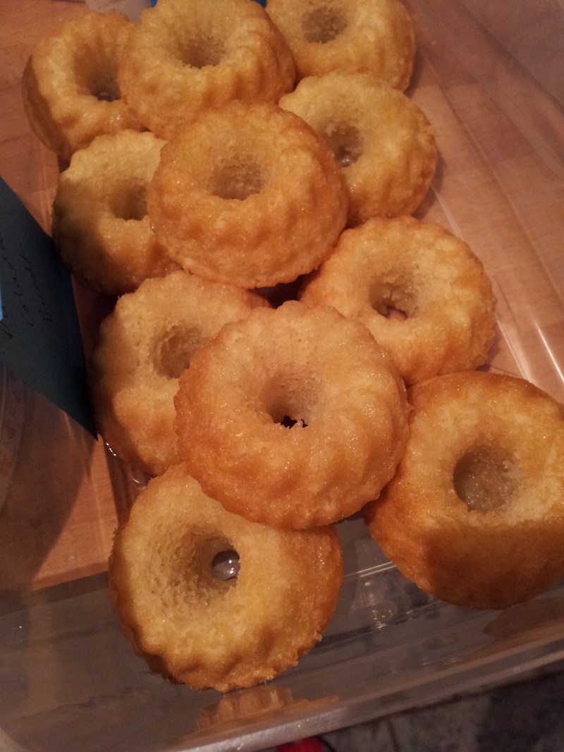 The beginnings of Pina Colada Bundt cakes from a genuinely German Gugelhupf tin!