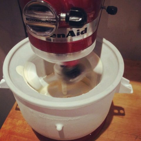 Freeze me up - KitchenAid Ice Cream attachment in action - coconut gelato