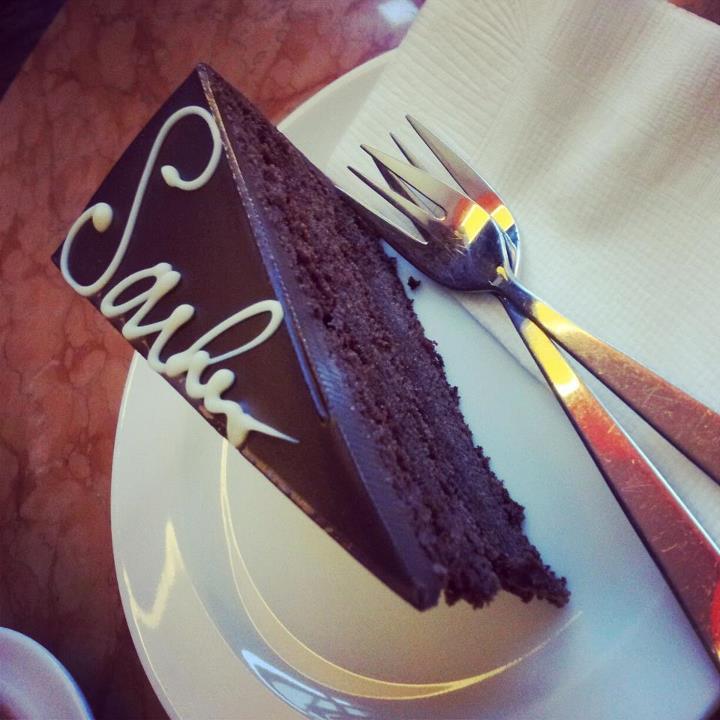 Not one that I made earlier unfortunately but one hell of a triple layer Sachertorte in Berlin