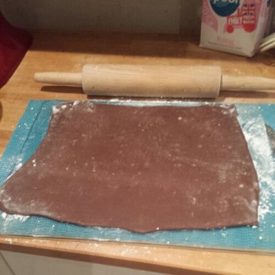 A thin pastry rectangle