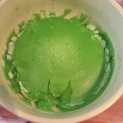 The very hot and thick gel dough. You can see my fingermarks where I tried to remove the piping hot dough out of the bowl with my bare hands. Be careful!