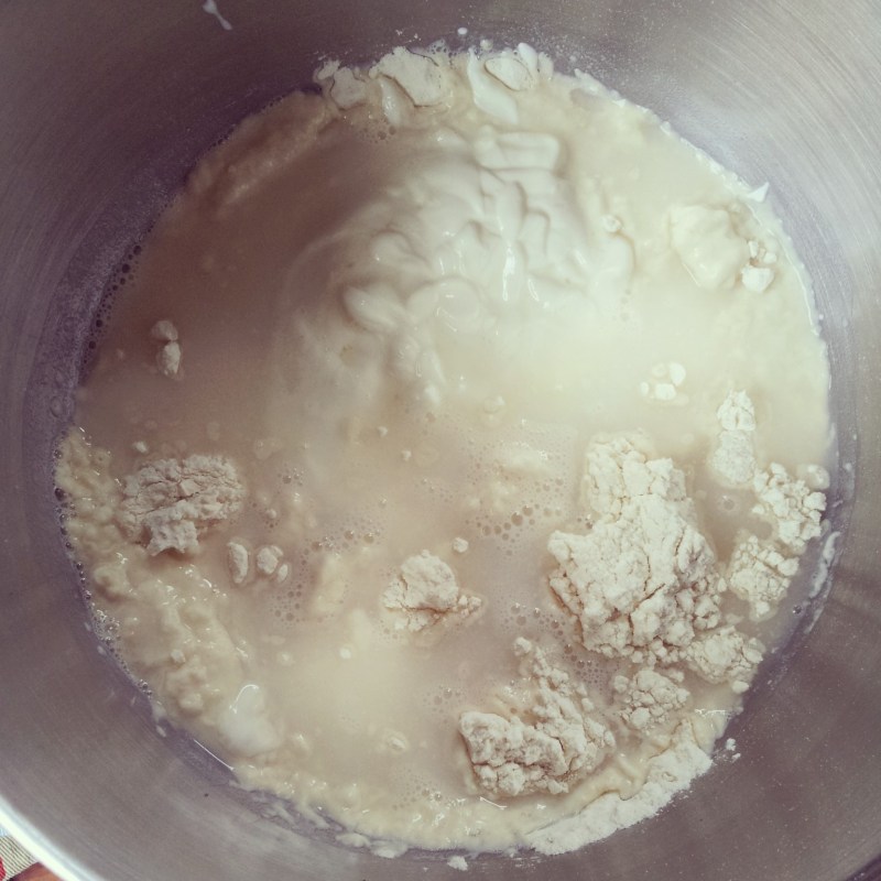 Mix all the ingredients together to a shiny dough