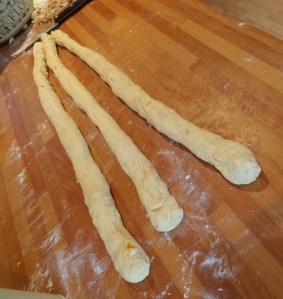 The beginning of a plait